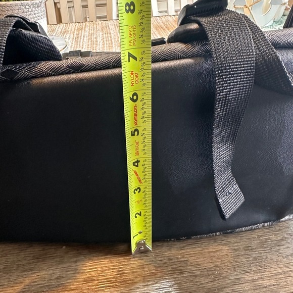 Skip Hop Saffiano Diaper Backpack Convertible Gold Zippers Geometric Print - Picture 8 of 10